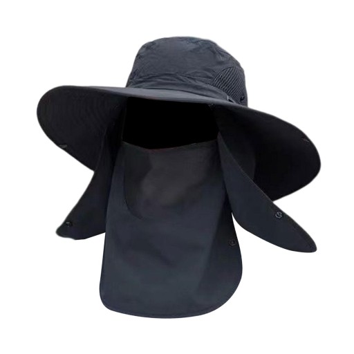 Czapka przeciwsłoneczna ze zdejmowaną osłoną karku Climbing Camping Outdoor czarna