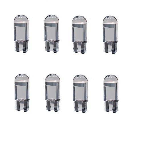 8x Żarówka LED W5W T10 COB TRANSPARENTNA