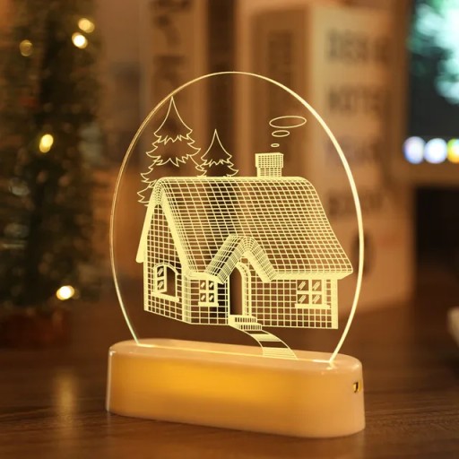 Dekoracje świąteczne 2023 lampa 3D akrylowe lampki