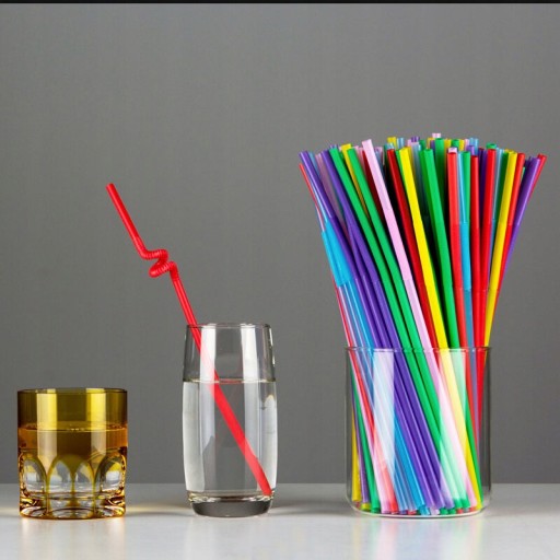 100 sztuk/worek jednorazowe zginane słomki plastik
