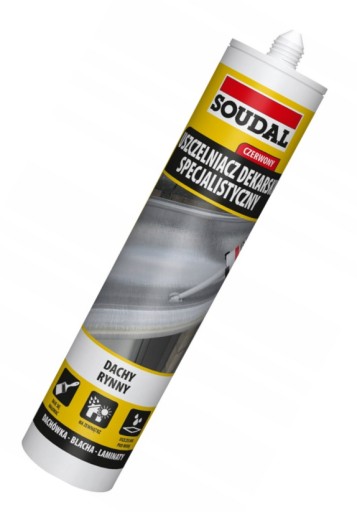 Silikon Dekarski Uszczelniacz Specjalistyczny CZERWONY Soudal 280ml RED