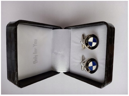 Oryginalne spinki do mankietów koszuli Exciting Emblemat BMW w Etui