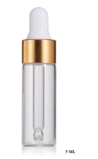 Butelka szklana z pipetą ZŁOTE 5ml