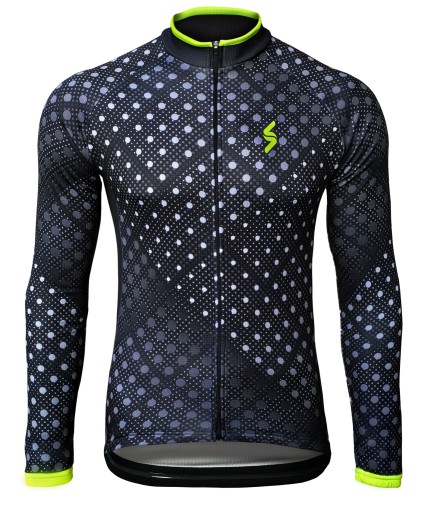 Bluza rowerowa ocieplana VikaSport DOTS-Black- XL