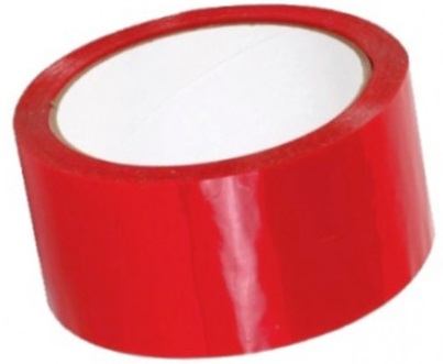 48mm/66y TAŚMA PAKOWA DO KARTONÓW KAUCZUK CZERWONA