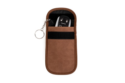 KEYLESS etui na kluczyk pokrowiec blokada klatka faraday kluczyki RFID brąz
