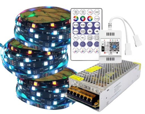 Zestaw taśma LED cyfrowa RGB WiFi muzyczna RGB 15m