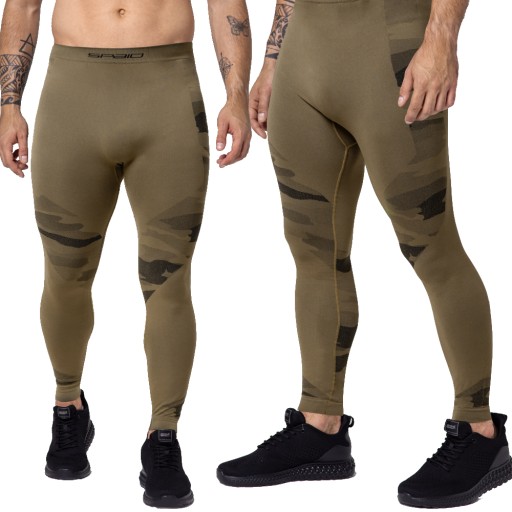 LEGGINSY TERMOAKTYWNE SPODNIE SPORTOWE MĘSKIE SPAIO TACTICAL ZIELONE XXL