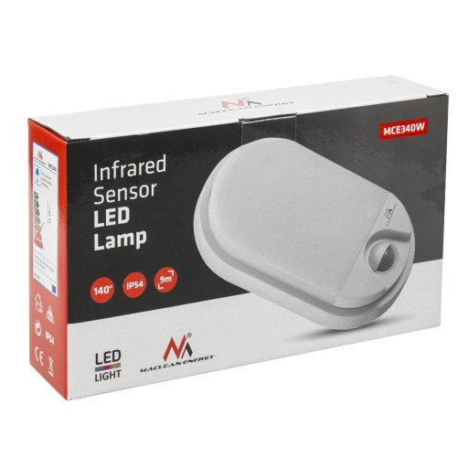 Lampa LED z czujnikiem ruchu Maclean MCE340 W