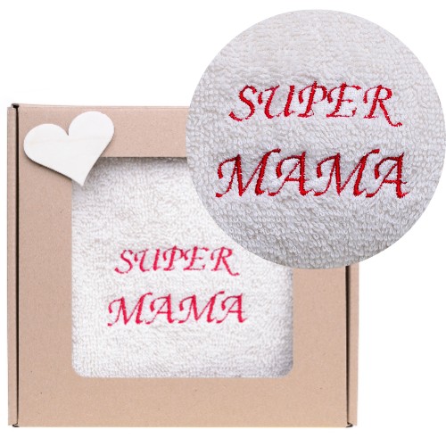 Ręcznik zestaw SUPER MAMA dzień mamy gotowy zestaw