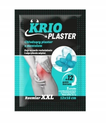 Plastry Chłodzące KRIO PLASTER 12x18 cm XXL 1szt