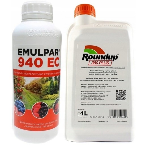 ZESTAW EMULPAR 940 EC 1L OWADOBÓJCZY + ROUNDUP 360 PLUS 1L CHWASTOBÓJCZY
