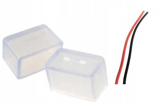 KOMPLET ZAŚLEPEK NEON LED FLEX 12V 6x12 + KABEL