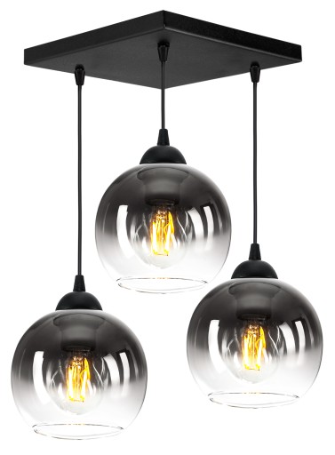 SZKLANA LAMPA WISZĄCA SUFITOWA ŻYRANDOL KULE LED