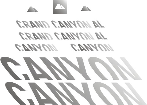 CANYON GRAND AL srebrne naklejki rower zestaw 99-3G