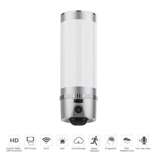 KAMERA BEZPIECZEŃSTWA FREECAM LAMPA ŚCIENNA WIFI