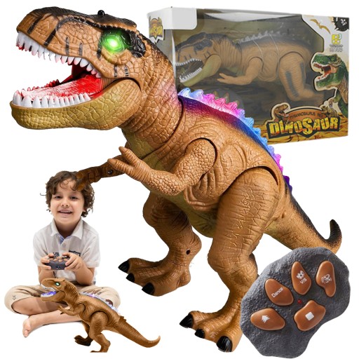 INTERAKTYWNY DINOZAUR ZDALNIE STEROWANY ROBOT LED Ryczy Chodzi Świeci