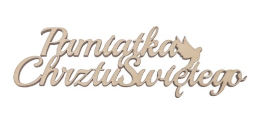 Drewniany napis Pamiątka Chrztu Świętego