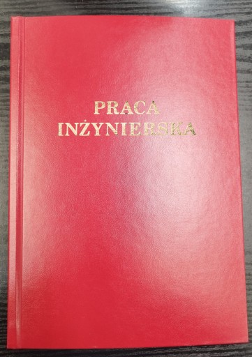 Wydruk i Oprawa Praca Inżynierska Czerwona Napis Złoty
