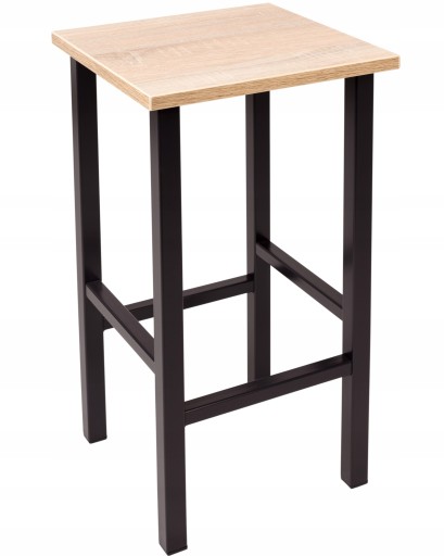 Solidny HOKER metalowy loft -mebel ZŁOŻONY bez skręcania- taboret - H58/kw