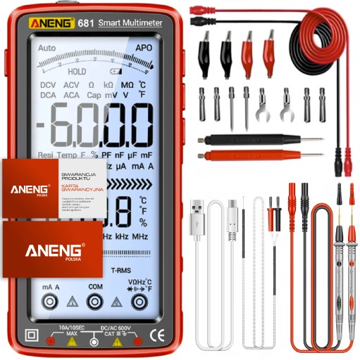 MIERNIK UNIWERSALNY ANENG 681A PRO NOWY MODEL MAX BATERIA 1200 mAh