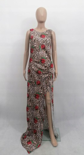 BOOHOO SUKIENKA DŁUGA SATYNOWA PRINT 42 XL Boohoo
