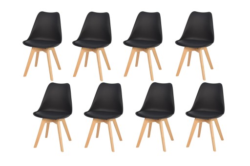 8x krzesła CZARNE SKANDYNAWSKIE salon / jadalnia
