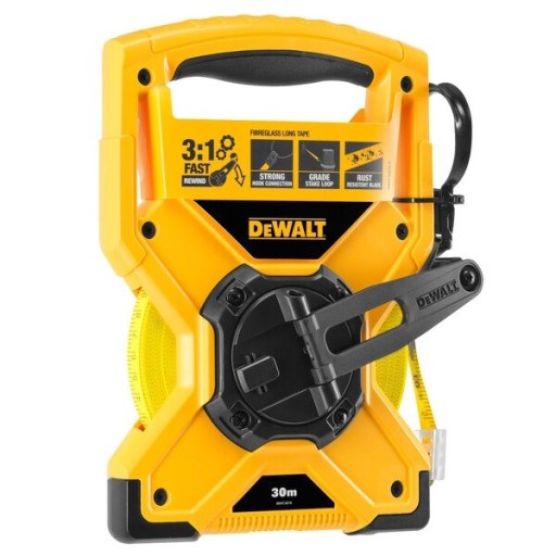 MIARA ZWIJANA WŁÓKNO SZKLANE 30M DEWALT DWHT34218-0 TAŚMA MIERNICZA