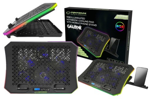 PODSTAWKA PODKŁADKA CHŁODZĄCA POD LAPTOPA LED RGB