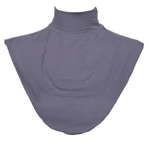 Womens False Collar Mock Turtleneck Top Half Gray