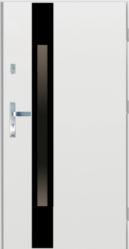 Drzwi wejściowe 72mm SI22 BLACK biały 90 PRAWE