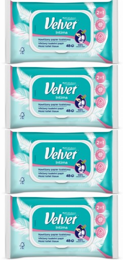 Velvet Papier toaletowy nawilżany Intima 48 szt x4