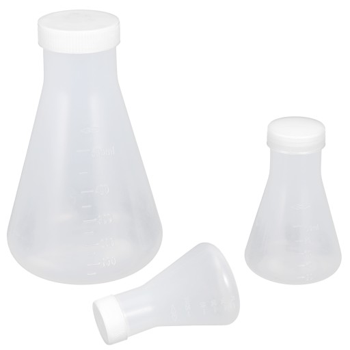 Plastikowa kolba stożkowa Erlenmeyera z trójkątnym korkiem