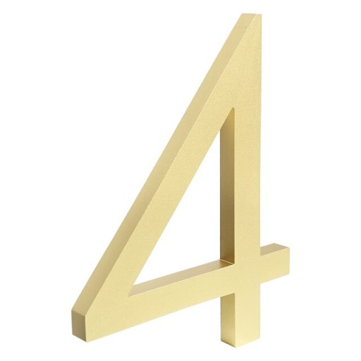metal NUMER DOMU mieszkania CYFRA 4 złota 15 cm