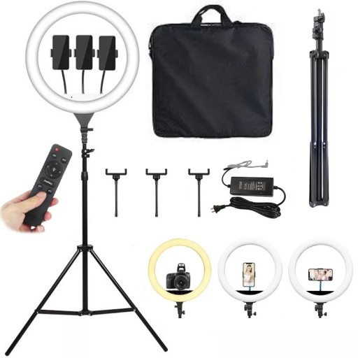 Lampa pierścieniowa Led Ring 45 cm 240W Pilot Statyw Selfie Makijaż YouTube