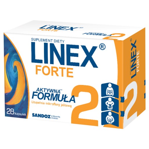 Linex Forte 28 kaps PROBIOTYK WIELE SZCZEPÓW