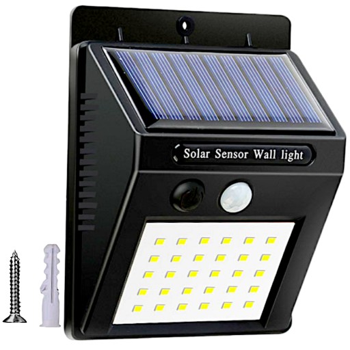 LAMPA SOLARNA 30LED Z CZUJNIKIEM RUCHU I ZMIERZCHU