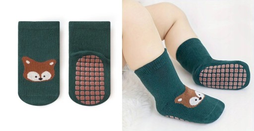 Skarpetki antypoślizgowe niemowlęce bawełniane Anti-Slip podeszwa ABS 74-80