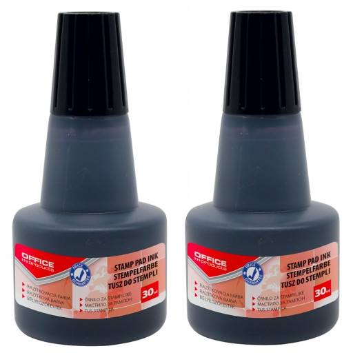 2x TUSZ DO PIECZĄTEK stempli bezolejowy Office Products 30 ml czarny 2 SZT