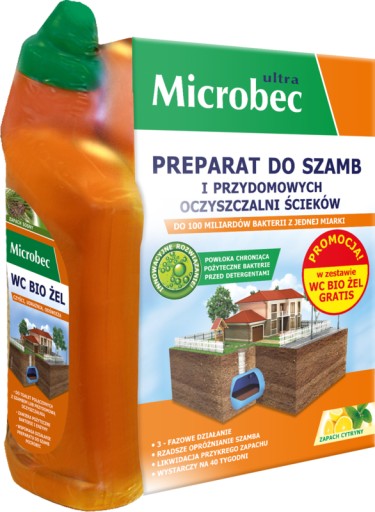 Zestaw MICROBEC ULTRA BAKTERIE DO SZAMB 1KG + WC BIO ŻEL