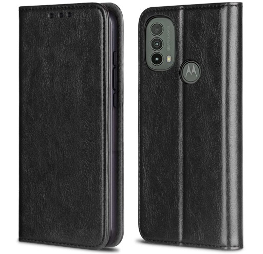 Etui SKÓRZANE + SZKŁO do MOTOROLA MOTO E40 E30