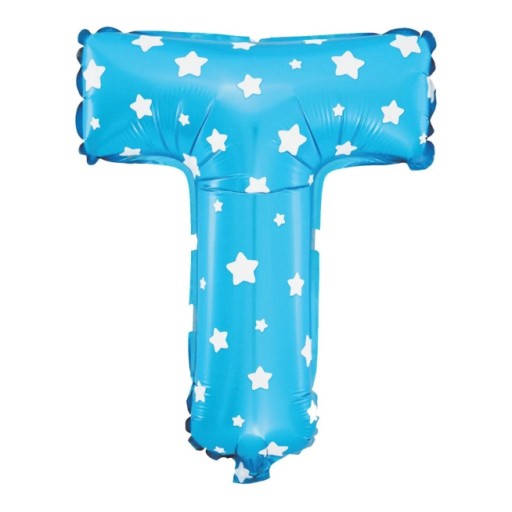 Balon foliowy niebieski 40cm Litera T
