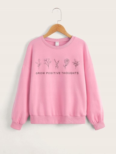 SHEIN BLUZA DZIECIĘCA RÓŻOWA PRINT 134