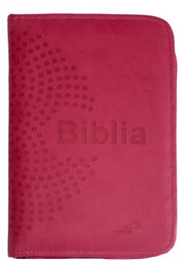 Biblia z rybką ST I NT różowa z suwakiem