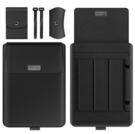 Etui pokrowiec na laptopa z funkcją podstawki 15'' CZARNY