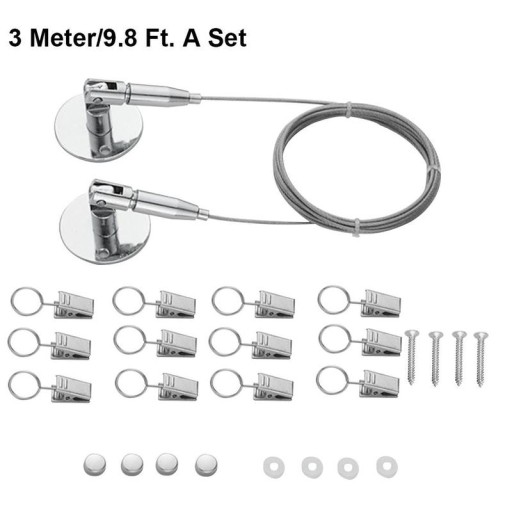 Multifunctional adjustable wire rope clothesline