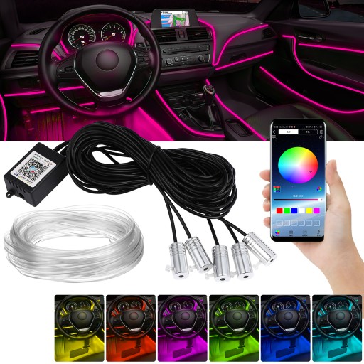 ŚWIATŁOWÓD AMBIENT LED RGB OŚWIETLENIE WNĘTRZA 6M