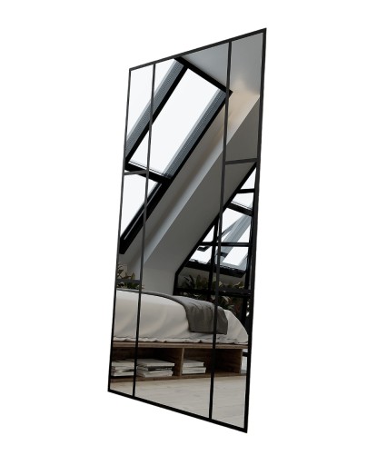 Lustro Loft Czarne Szprosy VINEGIO 220x110cm
