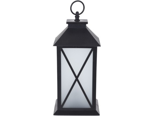 CZARNY dekoracyjny Lampion Latarnia LED - 29x14 cm