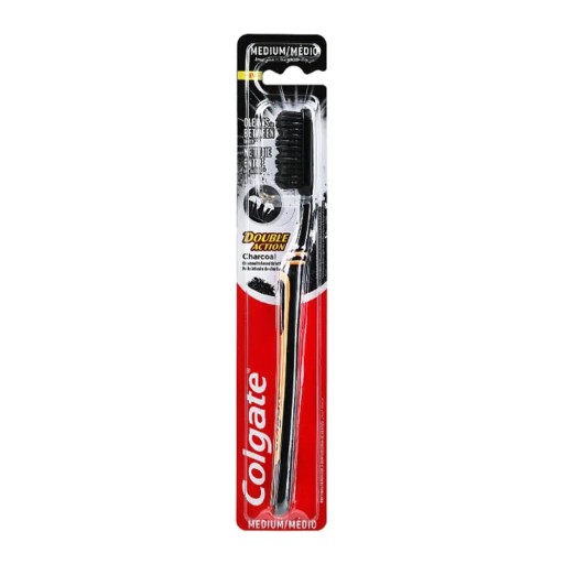 Colgate Szczoteczka do zębów DOUBLE ACTION Charcoal węglowa MEDIUM średnia